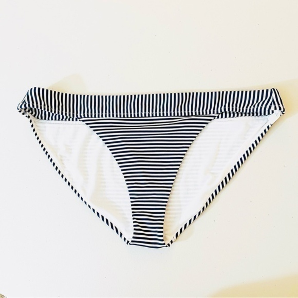 Athleta Stripped Swim Bottom Women Size XL Blue/White